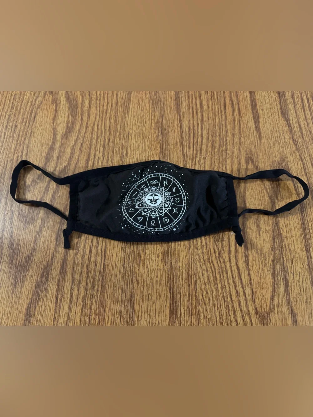 Black Zodiac Wheel Adjustable Face Mask